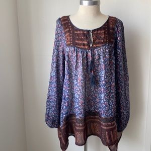 Free People Long Sleeve Boho Tunic Top M